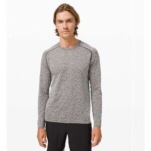 Lululemon Metal Vent Tech S Long Sleeve Grey Black Space Code Gym Training Run